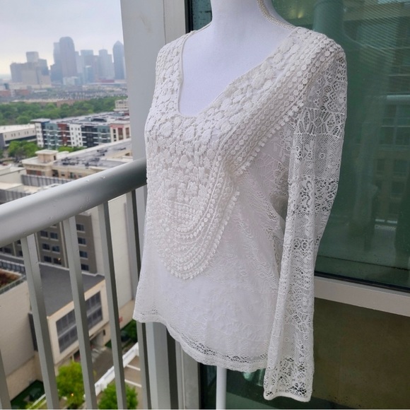 NWT Brixon Ivy Alessandria Crochet Bib Lace Top (Small) - Picture 4 of 8